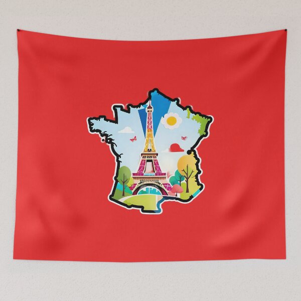 Item preview, Map Of France With The Eiffel Tower designed and sold by TheArtOfPat.