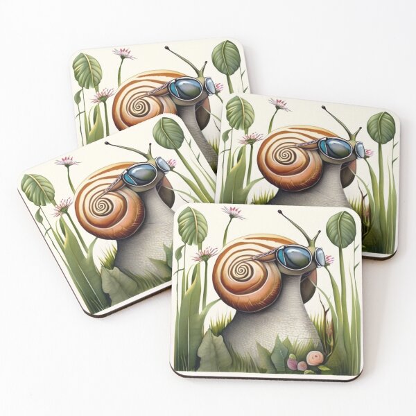 Item preview, A fast snail in sunglasses on a morning jog in a spring meadow. designed and sold by SaraSumi.