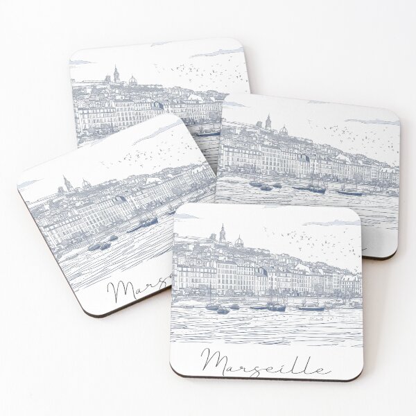 Item preview, Marseille Cityscape View Line art - View 1 designed and sold by PrintsByVickson.