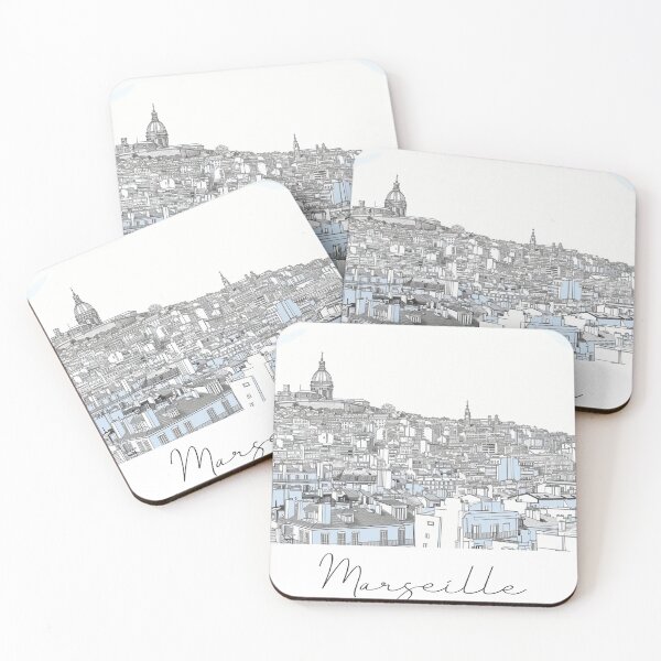 Item preview, Marseille Cityscape View Line art - View 2 designed and sold by PrintsByVickson.