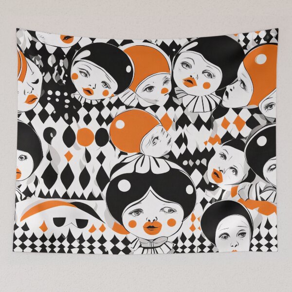 Item preview, Orange Pierrots designed and sold by Joanne Walsh.