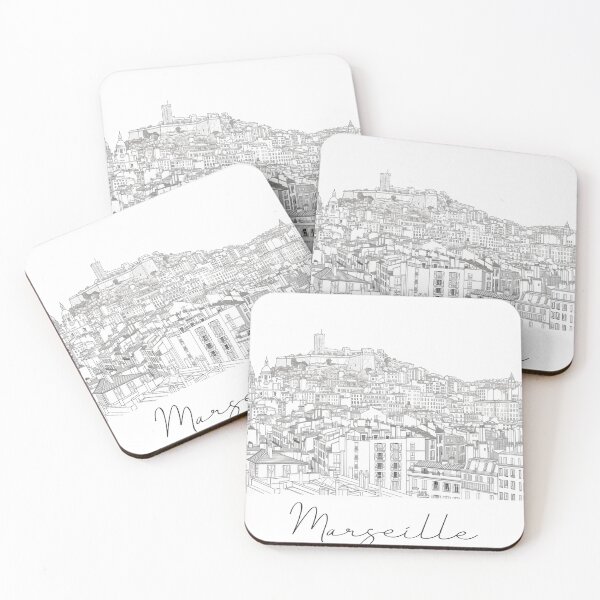 Item preview, Marseille Cityscape View Line art - View 4 designed and sold by PrintsByVickson.