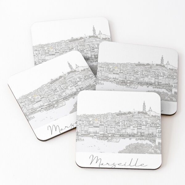 Item preview, Marseille Cityscape View Line art - View 3 designed and sold by PrintsByVickson.