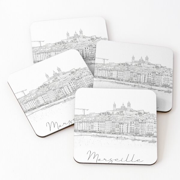 Item preview, Marseille Cityscape View Line art - View 5 designed and sold by PrintsByVickson.