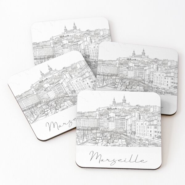 Item preview, Marseille Cityscape View Line art - View 6 designed and sold by PrintsByVickson.