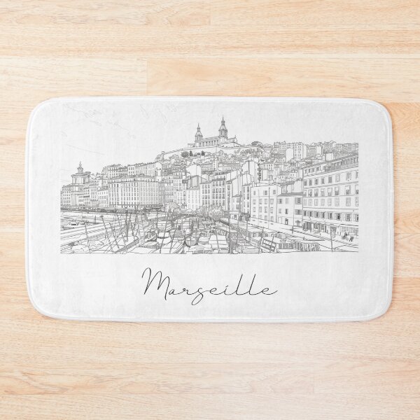 Item preview, Marseille Cityscape View Line art - View 6 designed and sold by PrintsByVickson.