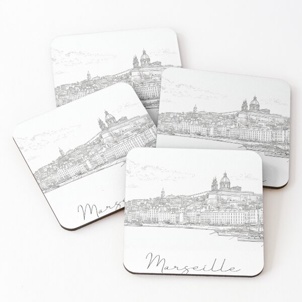 Item preview, Marseille Cityscape View Line art - View 7 designed and sold by PrintsByVickson.