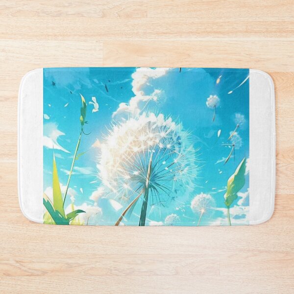 Item preview, beautiful image of dandelion in green landscape blowing in the wind designed and sold by koringaFTS.