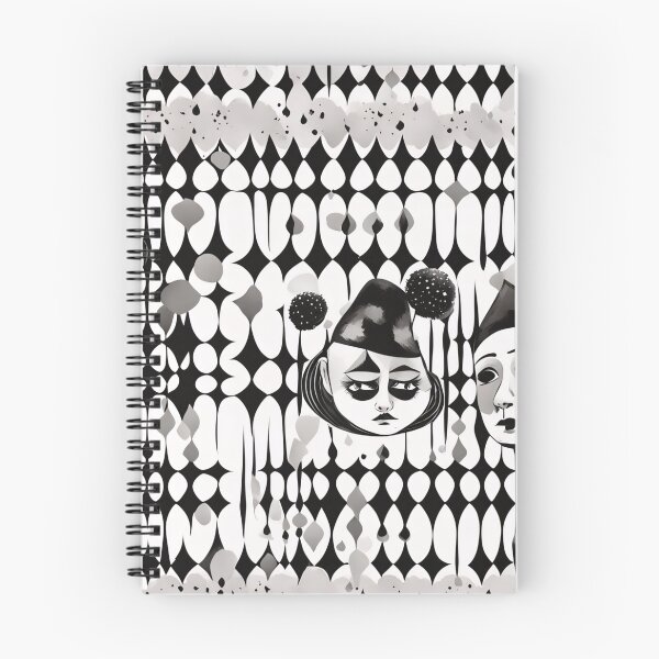 Item preview, Black and white Pierrots designed and sold by Joanne Walsh.
