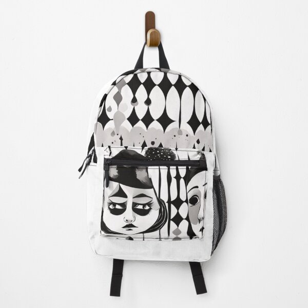 Item preview, Black and white Pierrots designed and sold by Joanne Walsh.