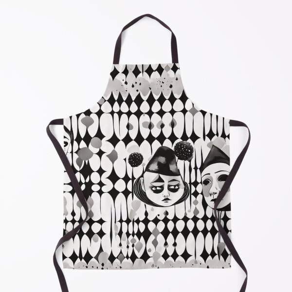 Item preview, Black and white Pierrots designed and sold by Joanne Walsh.