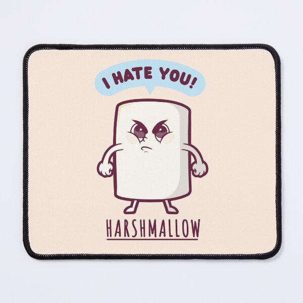 Item preview, Harshmallow hates you - funny marshmallow (on light colors) designed and sold by messy-nessie.