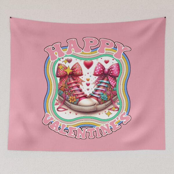 Item preview, Happy Valentine's Unity: Colorful Sneakers in Romance - White, Red, Yellow, Blue designed and sold by SplashTastic.