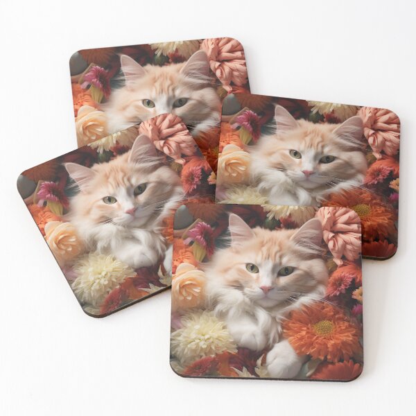 Item preview, Cute Cat And Flowers designed and sold by flowerpower999.
