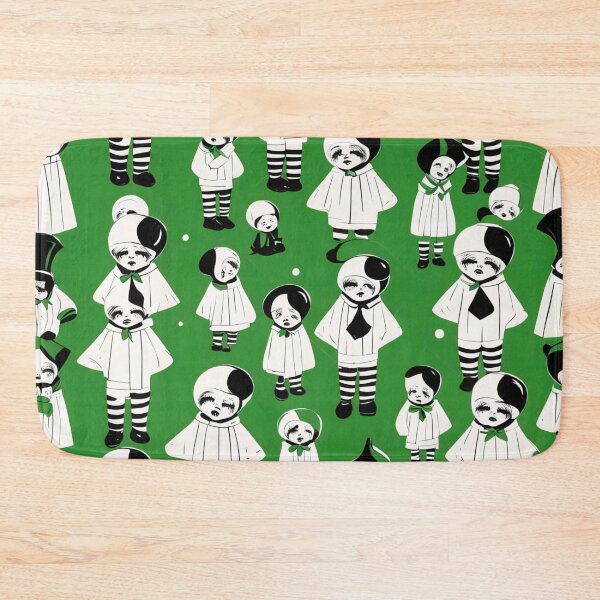 Item preview, Green retro Pierrots designed and sold by Joanne Walsh.