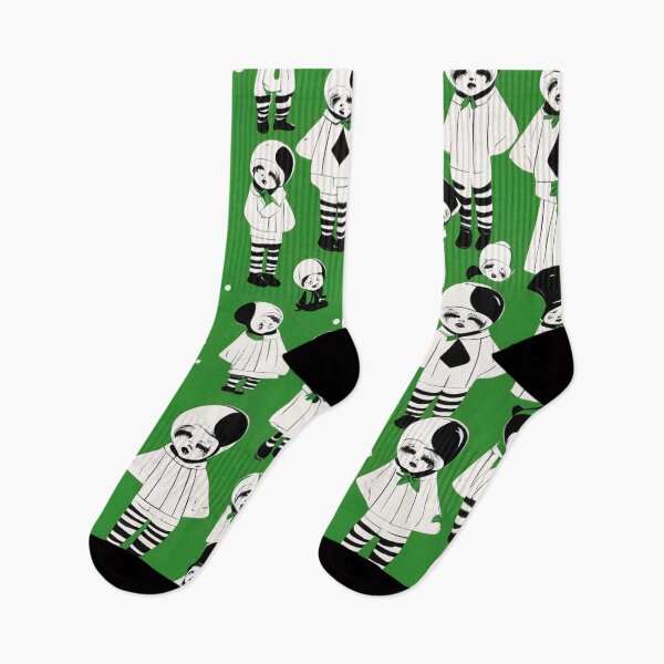 Item preview, Green retro Pierrots designed and sold by Joanne Walsh.