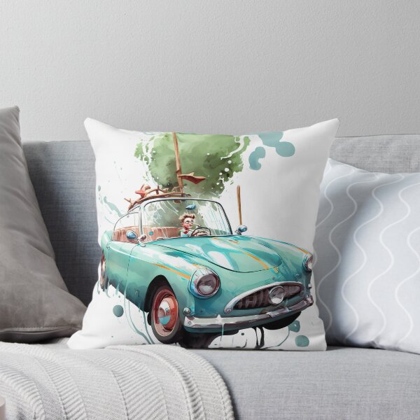 Item preview, The car is portrayed in a whimsical and exaggerated manner, with cartoonish features and playful details. designed and sold by Ron-Wong.