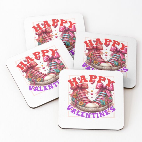Item preview, Happy Valentine's Love: Vibrant Shoe Affection in White, Red, Yellow, and Blue designed and sold by SplashTastic.