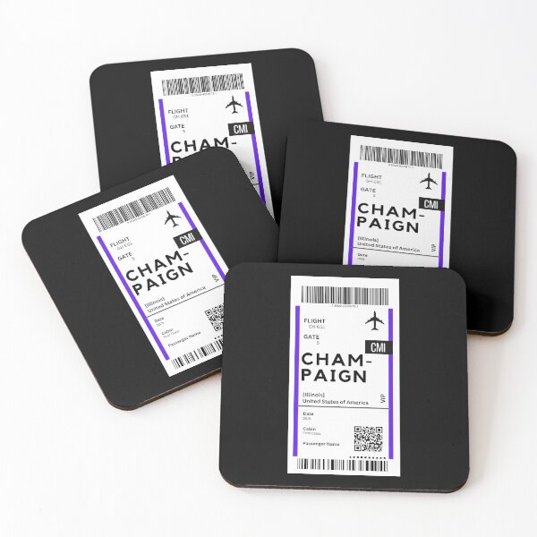 Item preview, Champaign, Illinois Airplane Boarding Pass designed and sold by RoamInk.