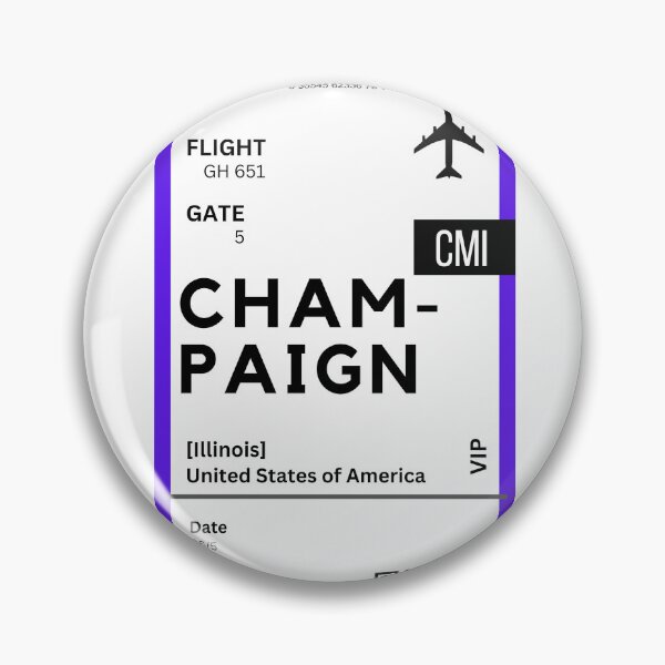 Artikelvorschau, Flugticket-Bordkarte für Champaign, Illinois entworfen und verkauft von RoamInk.