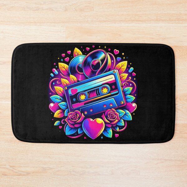Item preview, Retro Love Tunes: Neon Cassette & Roses designed and sold by M-ormin.