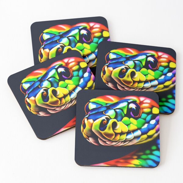 Item preview, Vibrant Snake Art Work Using a Rainbow Palette designed and sold by kakarikihill.