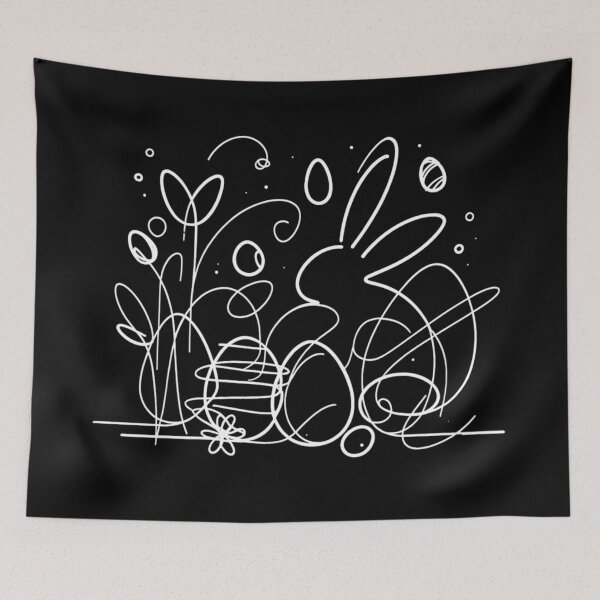 Item preview, Happy Easter - Easter Essence: Minimalism Abstract Bunny Lines designed and sold by Sovi14.