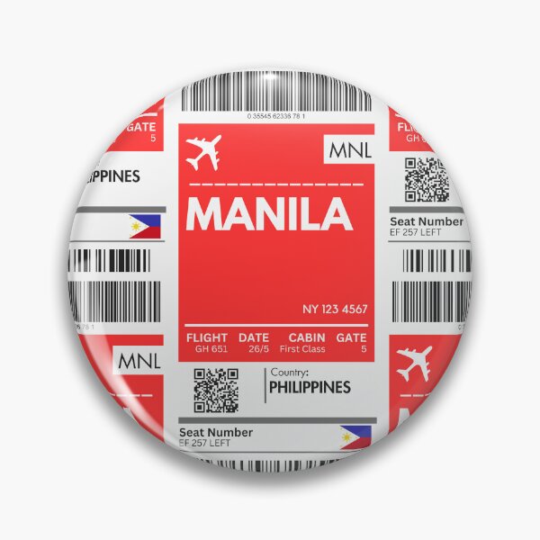 Item preview, Manila Airplane Boarding Pass designed and sold by RoamInk.