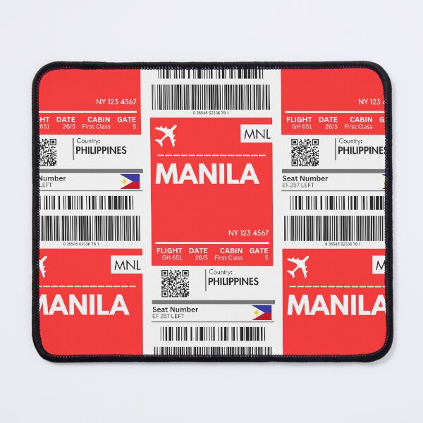 Artikelvorschau, Bordkarte für das Flugzeug Manila entworfen und verkauft von RoamInk.