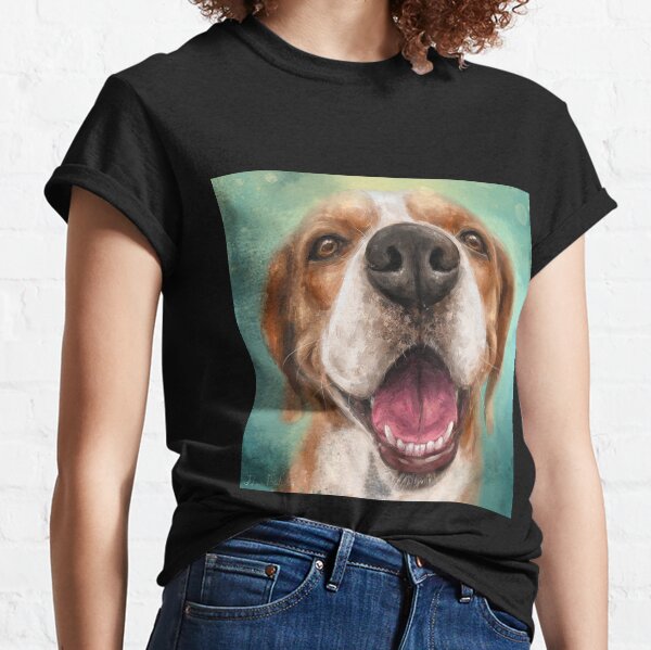 Item preview, Painting of an Adorable Smiling Beagle on Green Background designed and sold by ibadishi.