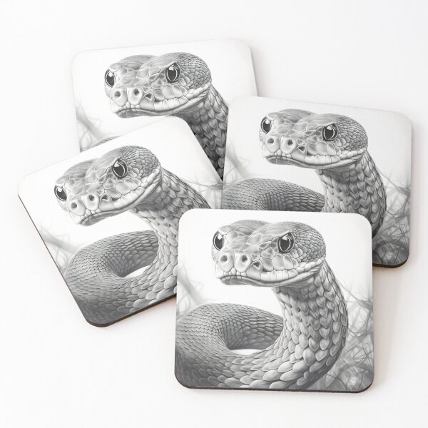Item preview, Black and White Snake pencil drawing designed and sold by Pencil-Art.