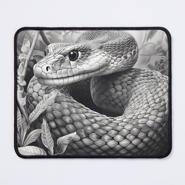 Item preview, Black and White Snake pencil drawing designed and sold by Pencil-Art.