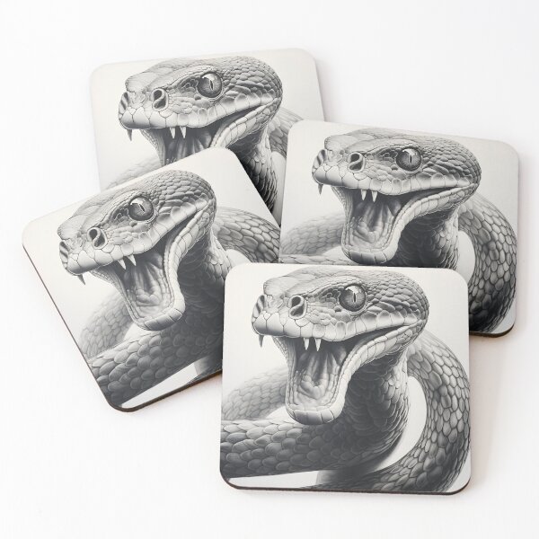 Item preview, Black and White Snake pencil drawing designed and sold by Pencil-Art.