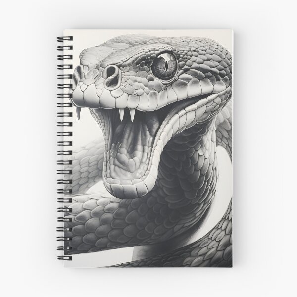 Item preview, Black and White Snake pencil drawing designed and sold by Pencil-Art.