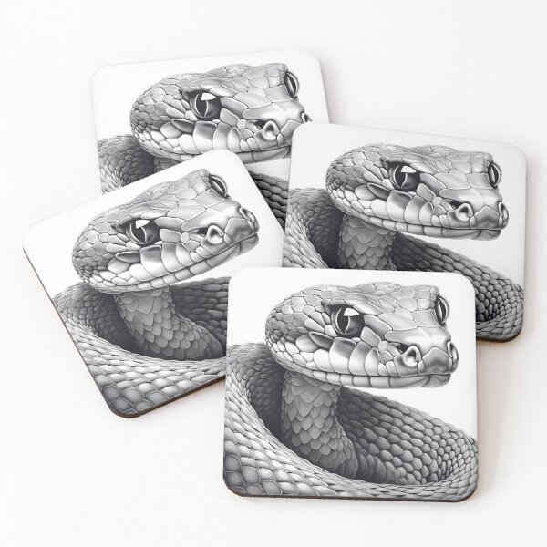 Item preview, Black and White Snake pencil drawing designed and sold by Pencil-Art.