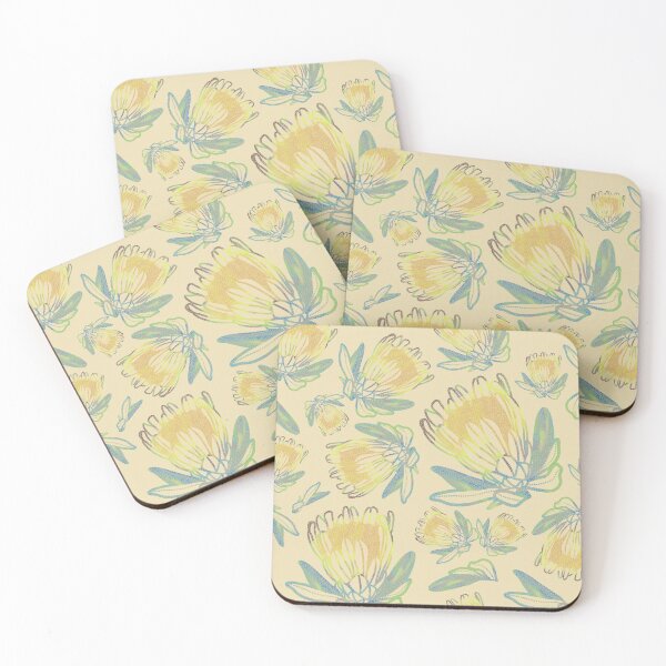 Item preview, Sunny Kirribilli Day - Australian Proteas in Lively Yellow, Coastal-Inspired Pattern designed and sold by Jay Dee Dearness.