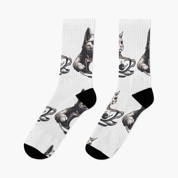 Item preview, Cat drinking coffe, coffeinated cats  designed and sold by DLow113.