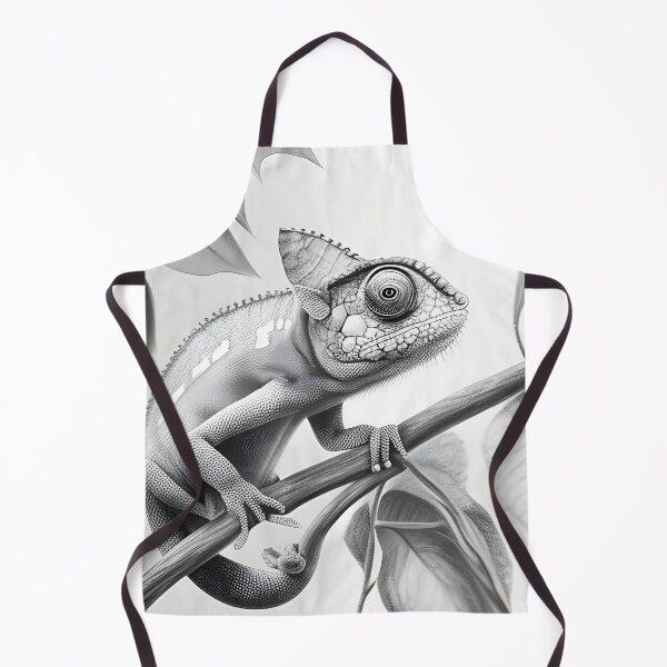 Item preview, Black and white Chameleon pencil drawing designed and sold by Pencil-Art.
