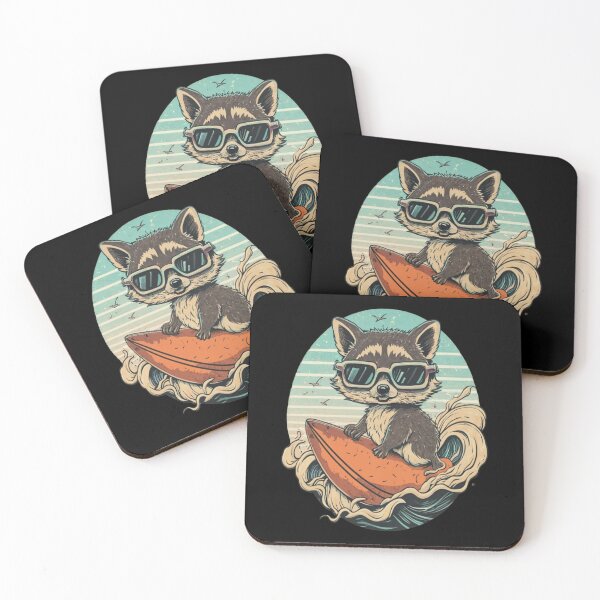 Item preview, Surfing raccoon riding a board designed and sold by SaNNty.