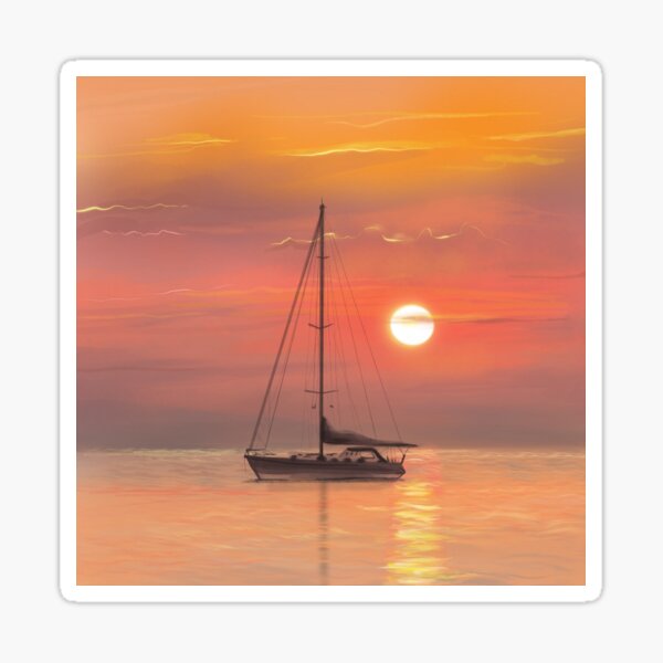 Item preview, Sailboat at sunset designed and sold by CheLiia.