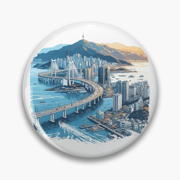 Item preview,  from Dongbaek Island in Haeundae and extending all the way to Gwangan Bridge.  designed and sold by PaintMeWorld.