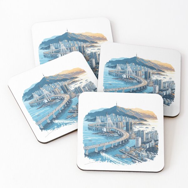 Item preview,  from Dongbaek Island in Haeundae and extending all the way to Gwangan Bridge.  designed and sold by PaintMeWorld.