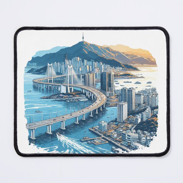 Item preview,  from Dongbaek Island in Haeundae and extending all the way to Gwangan Bridge.  designed and sold by PaintMeWorld.