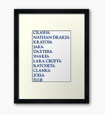 Playstation Characters Framed Print