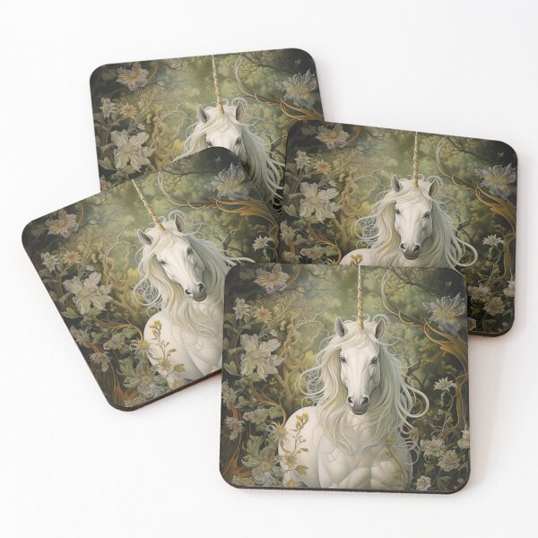 Item preview, Divine Unicorn in a garden of flowers. designed and sold by ArtbyJanineTate.