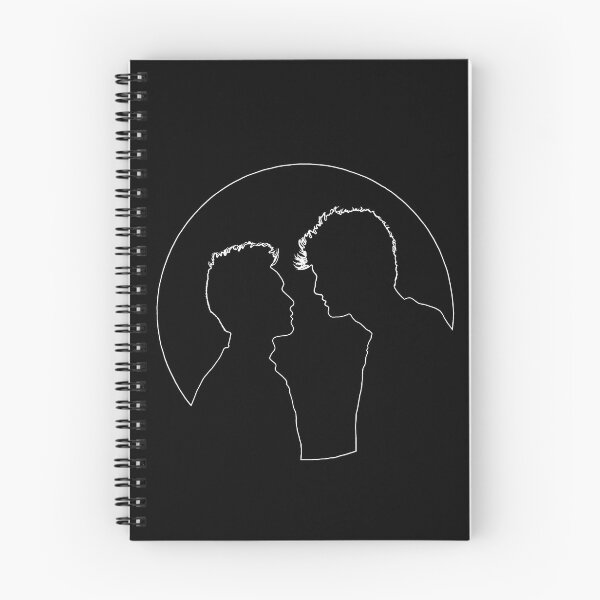 Item preview, Malec silhouettes and full moon (white outline) - Alec Lightwood and Magnus Bane / Matthew Daddario and Harry Shum Jr. - Shadowhunters designed and sold by Vane22april.
