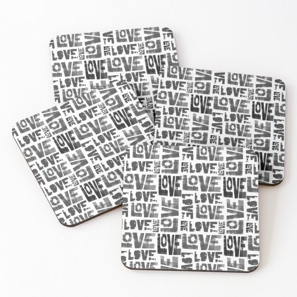 Item preview, Love Graffiti Pattern - Black and White - Love Typography designed and sold by DreamersPlan.