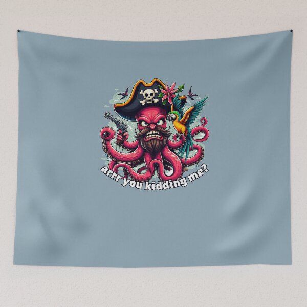 Item preview, Octopus pirate with a parrot angry are you kidding me designed and sold by YuliaHulia.
