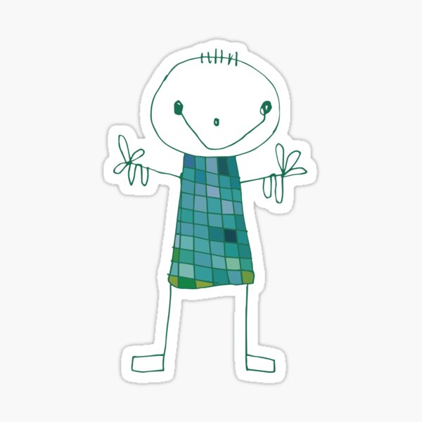 Emerald Alfred - colorful little man Sticker