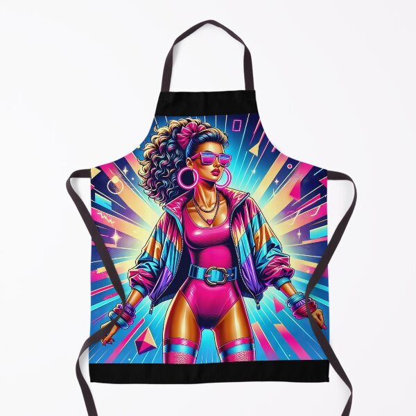 Item preview, Neon Nights Queen: 80s Workout Fashionista with a Dynamic Background. designed and sold by M-ormin.